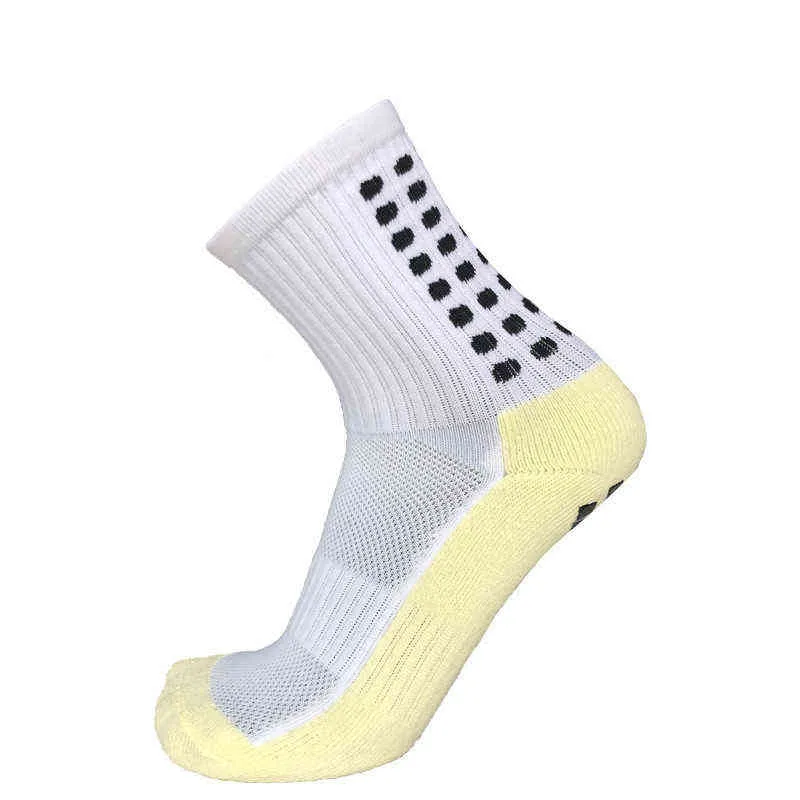 New Outdoor Football Socks Anti Slip Soccer Sports Men Womens Sport Socks Square friction Film Thickened Towel Bottom Y1201