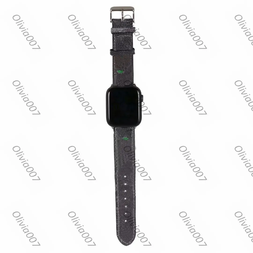 G diseñador de lujo Correas de reloj Banda de reloj 42 mm 38 mm 40 mm 44 mm iwatch 2 3 4 5 bandas Correa de cuero Pulsera Moda Rayas correa de reloj A19