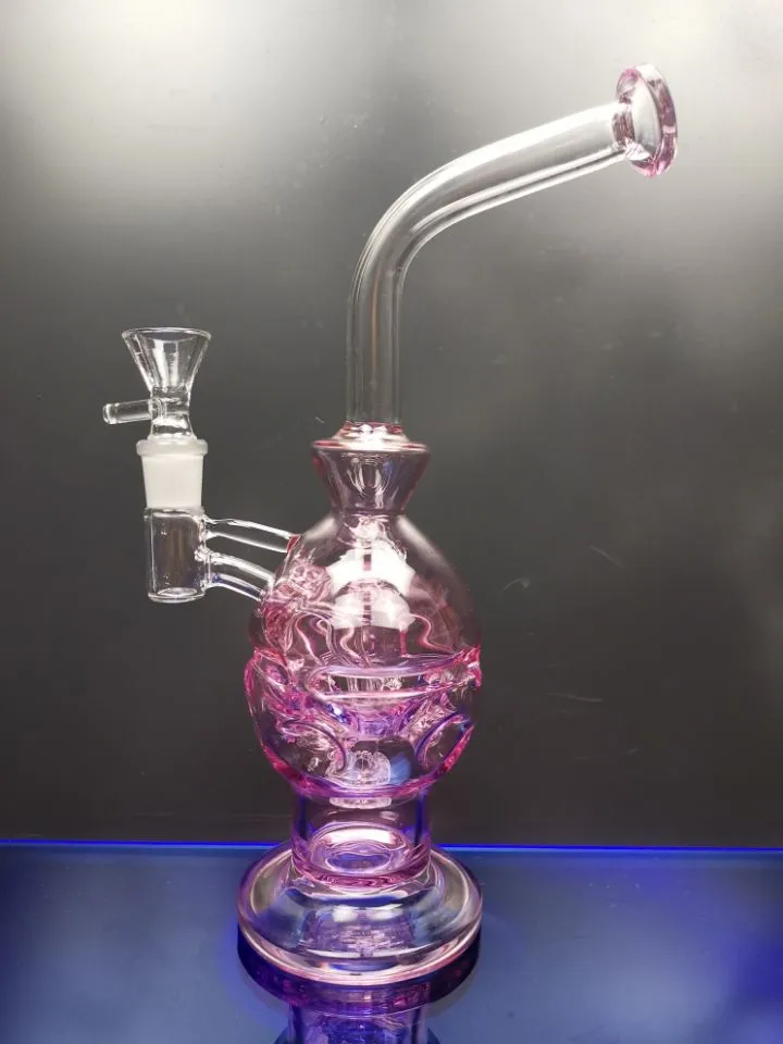 Bong in vetro Acqua Perc Recycler Tubi dell'acqua 14,4 mm Giunto Fab Egg Dab Rig Soffione doccia Perc Narghilè Tubi Tubi Colori Bong sest_shop