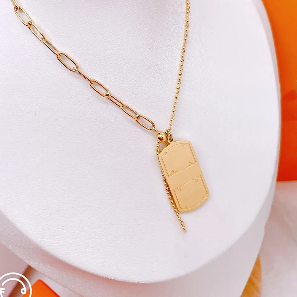Luxury necklace female stainless steel couple gold chain pendant jewelry on the neck gift for girlfriend accessories whole Nec8692933