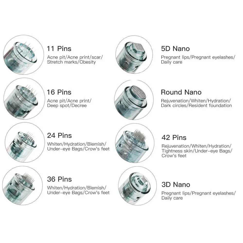 30 szt. Wymiana wkładu bagnetowego dla Dr.Pen M8 Micro Igła 16 PIN / 11 PIN / 36 PIN / 5D Nano Micro Skin Evedling Tip Derma Stamp 210323