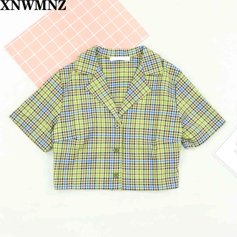 harajuku hög midja split kort kjol Streetwear tartan grönt tryck blå kvinnor A-line Saia Womens Plaid Mini 210520