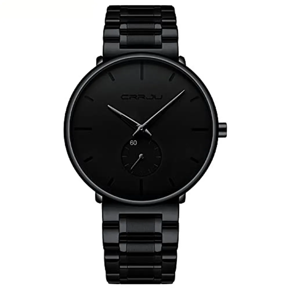 Męskie zegarki Ultra-cienkie minimalistyczne wodoodporne zegarek na nadgarstek dla mężczyzn unisex sukienka z szklanką ze stali nierdzewnej