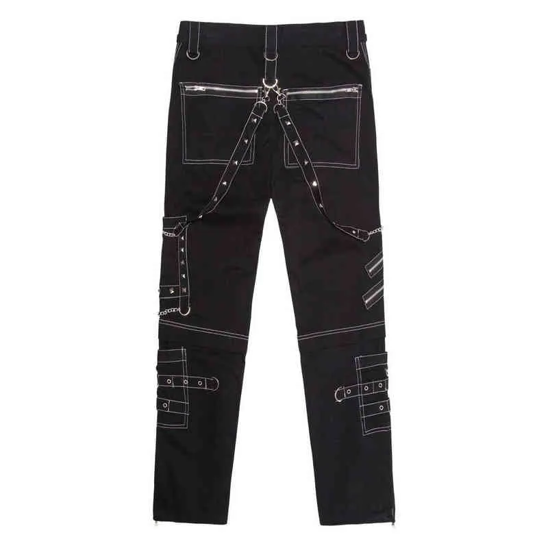YK023 Pantaloni gotici da uomo Punk Rock Eyelet Cargo Pancia Pantaloni a contrasto Pantaloni casual personalizzati H1223