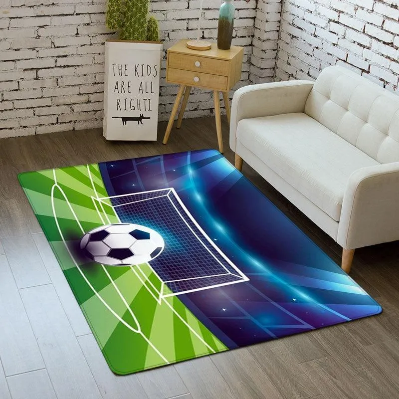 Tappeti Tappeti camera da letto 3D Calcio Ragazzi Giocano Tappeto Tappeto la casa Soggiorno Decor Tappetino da cucina Giochi genitore-figlio Area pavimento calcio188x