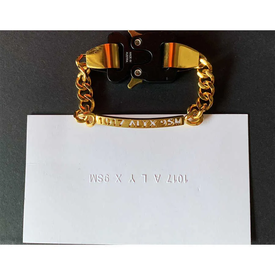 Alyx Boucle Bracelet Hommes Femmes 1017 Alyx 9sm Bracelets De Charme Creux Lettres Ajourées Chaîne En Acier Inoxydable Autriche Q0809