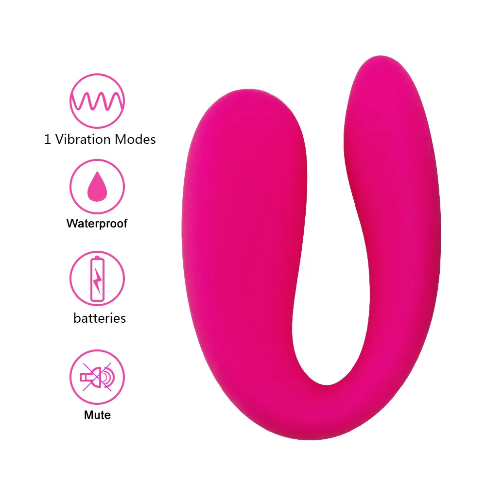 Vibratore dildo tipo U donna Stimolatore clitorideo anale G-Spot impermeabile adulti Giocattoli sexy adulti Uso di coppia