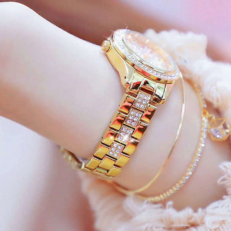 Женские часы, дизайнерские золотые люксовые брендовые стильные женские наручные часы с бриллиантами, женские часы Montre Femme 210527265T