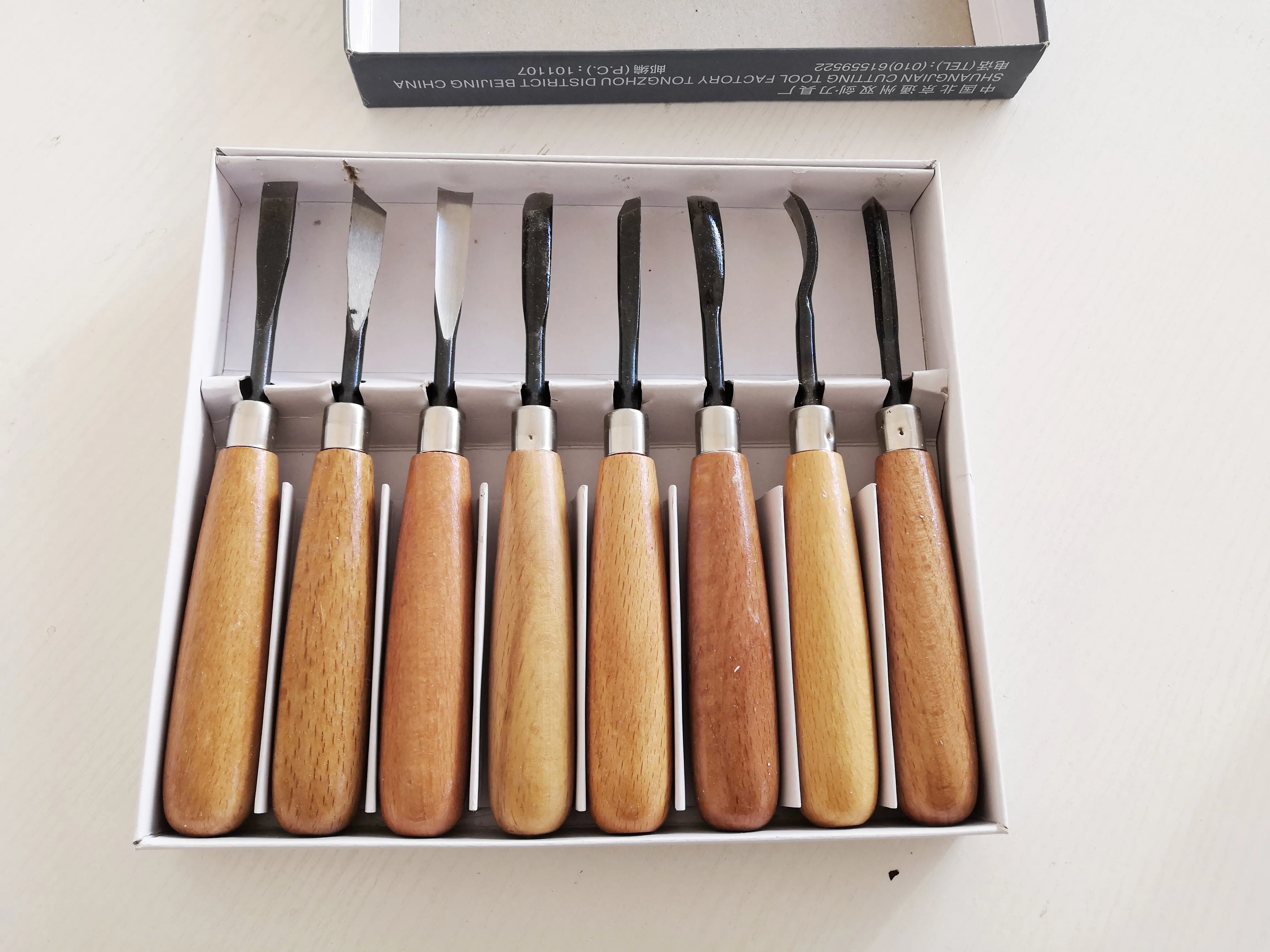Set di coltelli da intaglio in legno da 8 pezzi, scalpelli da falegname, coltelli la lavorazione del legno, strumenti2417