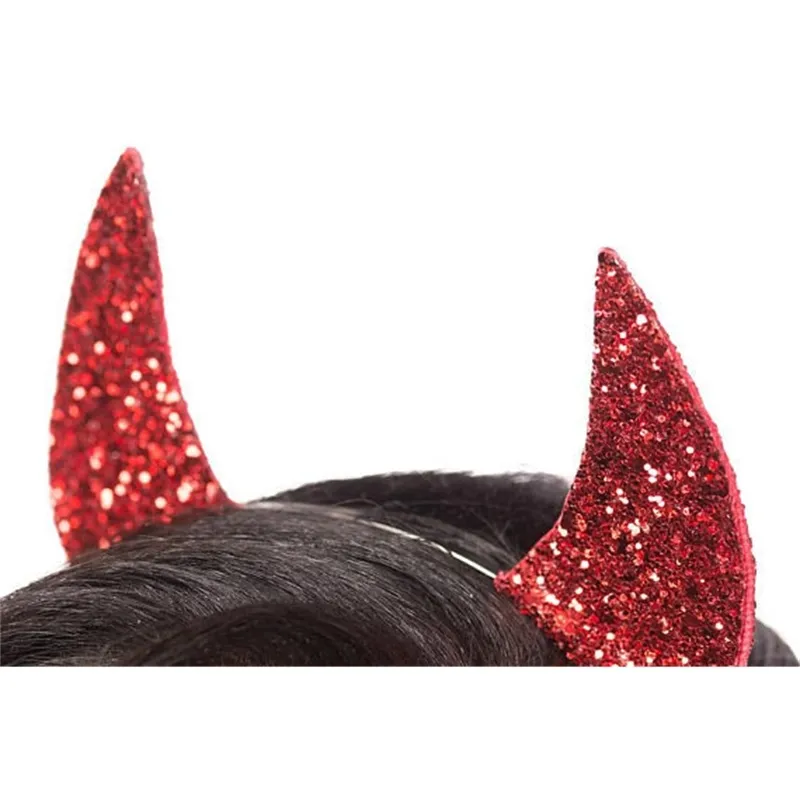 Halloween Children039s cekins Devil Horn Hair Band cos masquerade piłka rekwizyty imprezowe zapasy opaski 3367441
