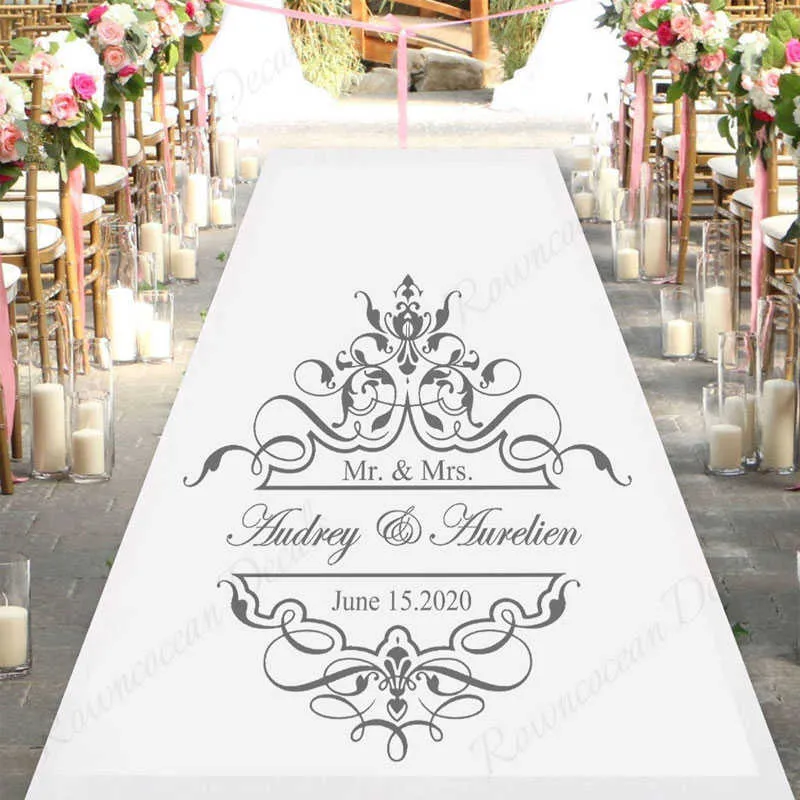 Personalized Bride & Groom Name And Date Wedding Dance Floor Decals Vinyl Wedding Party Decoration Center Of Floor Sticker 4496 X02985