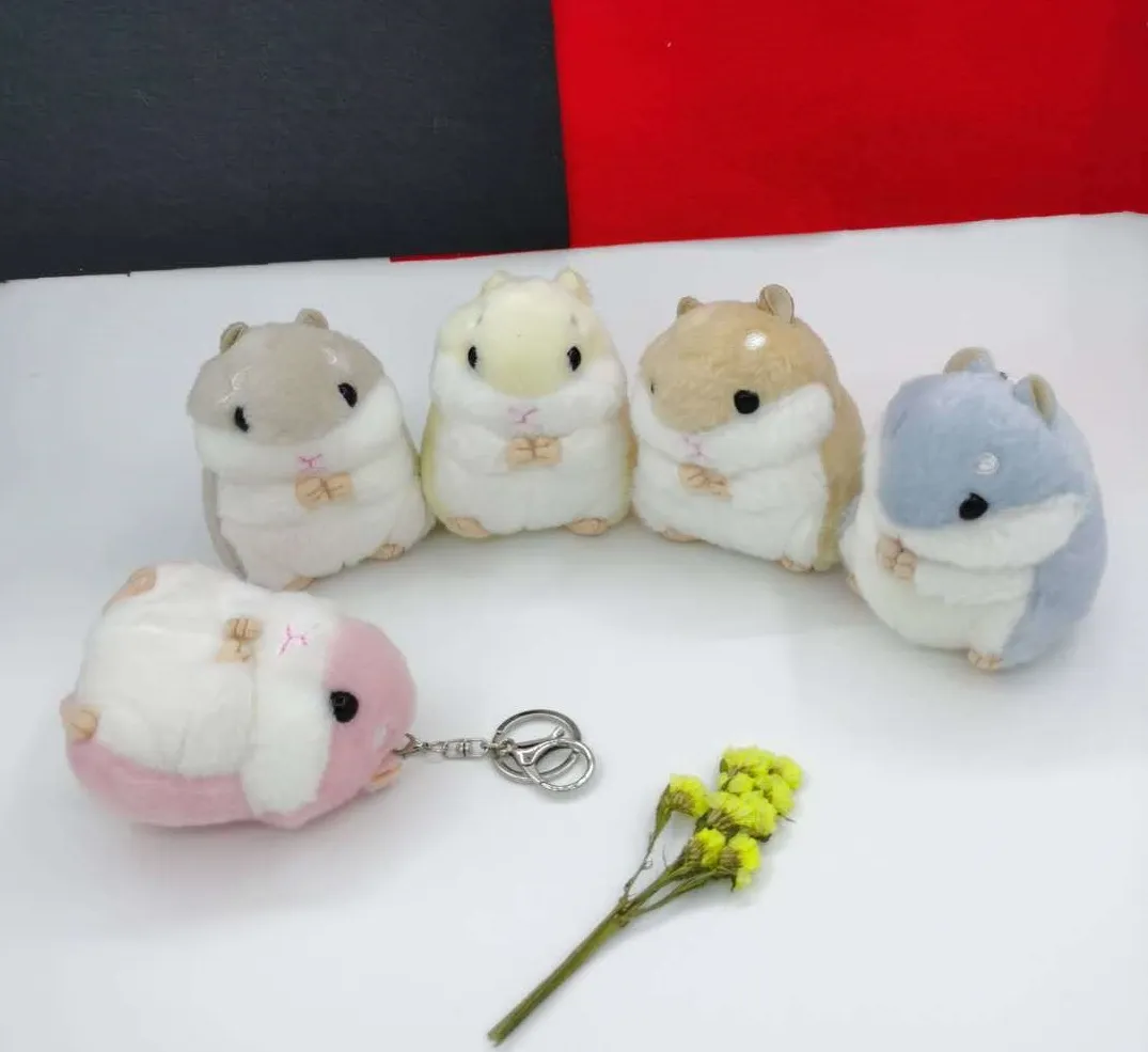 10 pièces 10 cm petit Hamster joli sac en peluche Mini pendentif porte-clés poupée anneau jouet