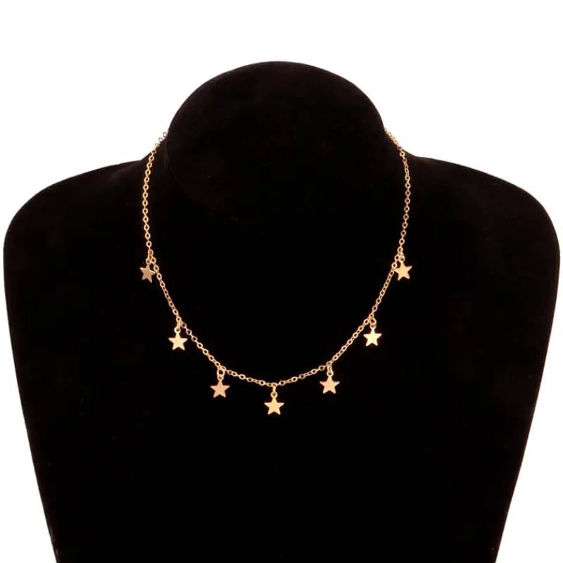 Collier Simple étoile d'or pour femmes femme tour de cou lien chaîne Collier pentagone pendentif cou Collier femme bijoux cadeaux