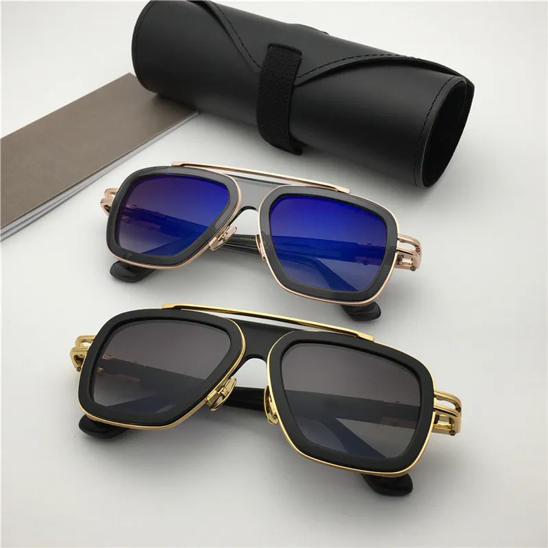 Moda Vintage hombres mujeres diseñador LXN gafas de sol Metal más placa gafas de marco cuadrado clásico Verano estilo al aire libre calidad superior U2864
