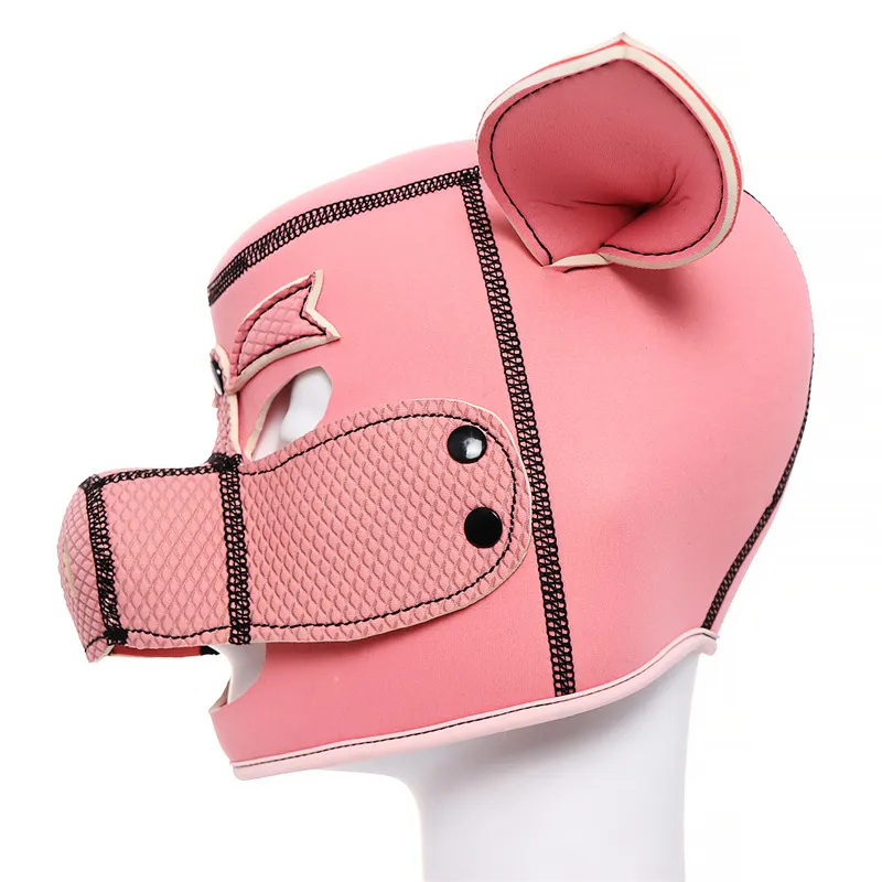 SM esclave capuche éponge remplissage rose tête Bdsm Bondage cochon Cosplay érotique masque Costumes SexIntimacy marchandises pour les Couples