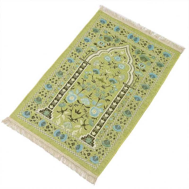 Tapis de prière musulman épais en Chenille islamique, couverture à pompon tissé à fleurs, 70x110cm27, 56x43, 31 pouces, 210928233k