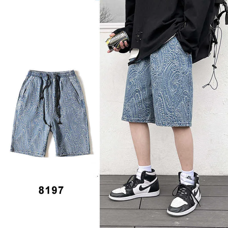 Verano Denim Shorts Men Fashion Streetwear Hip Hop Baggy Jeans Masculino Knee-Longitud Jean Pantalones 5xl 210716