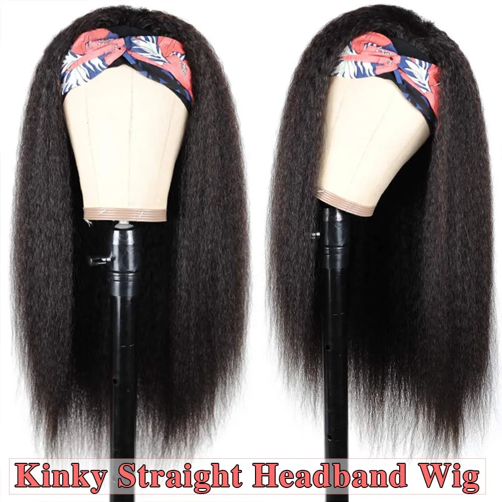 Kinky Proste Pałęki Peruki Yaki Proste Włosy Syntetyczne Wig Bezklejowe Peruki Dla Czarnych Kobiet Maszyna Made Wigs16-28 Cal