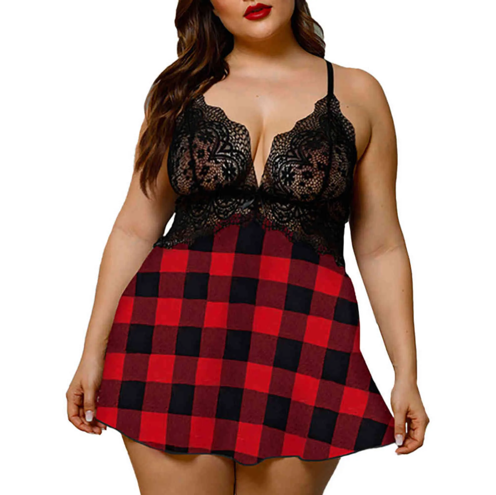 NXY sexy set Plus Size Donna Sexy Lingerie Dress Babydoll Prospettiva Pizzo Backless Senza maniche Sleepwear Body Abiti erotici 1127 1127