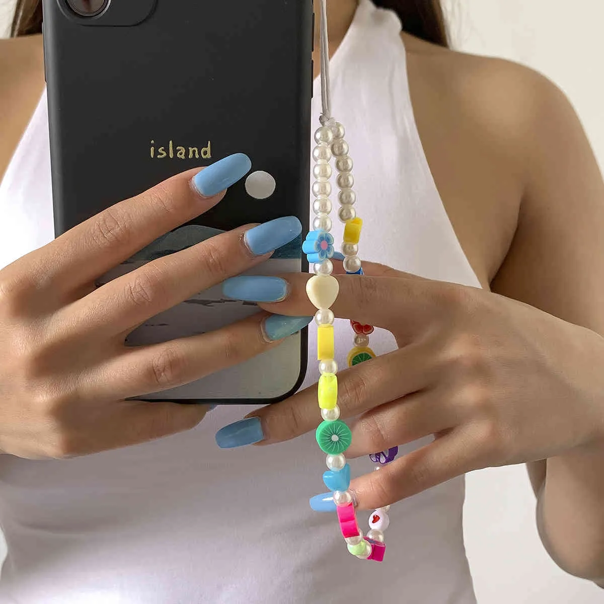 Mobile Phone Straps, Beads Beaded Jewelry Chain Fruit Butterfly Bracelet Geometric Love Little Daisy