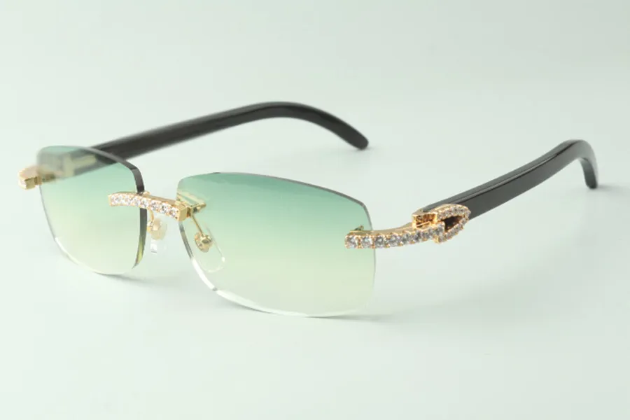 Designer inúmeros óculos de sol de diamante sem fim 3524026 com vidros de búnzos pretos de búfalo direct s tamanho 18-140mm234d