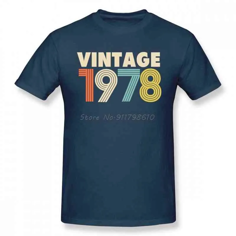 Vintage 1978 Män T Shirt Sommar Rolig Oversize O-Neck Cotton Custom Short Sleeve Märke Kläder Tees Harajuku Streetwear G1217