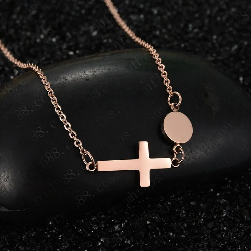 women Cross Pendant Necklace Stainless Steel Statement Chokers Necklaces for Women Religious Jewelry Neckless Birthday Gifts