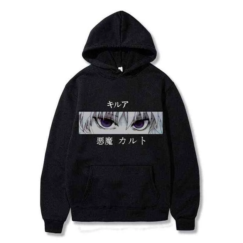 Hunter X Hunter Hisoka Kurapika Hoodies Männer Killua Zoldyck Devil Eye Sweatshirts Anime Hip Hop Streetwear Tops Männliche Kleidung Y211122