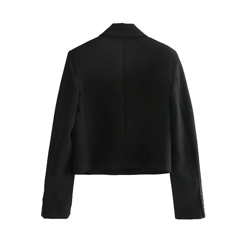 Vintage Otoño Invierno mujer pantalón traje negro con muescas Blazer chaqueta Oficina desgaste trajes conjuntos femeninos 210430