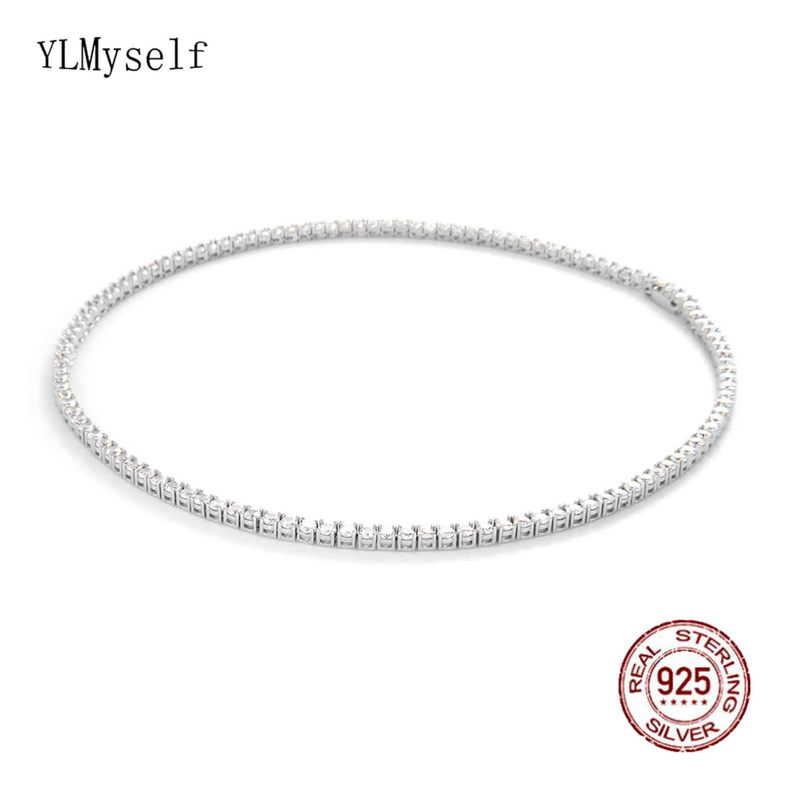 16-24 Inch 100% Garantie Echte 925 Sterling Sier Pave 2Mm/m/4Mm Sparkly Circus Tennis Chain Hiphop Rock Fine Jewels