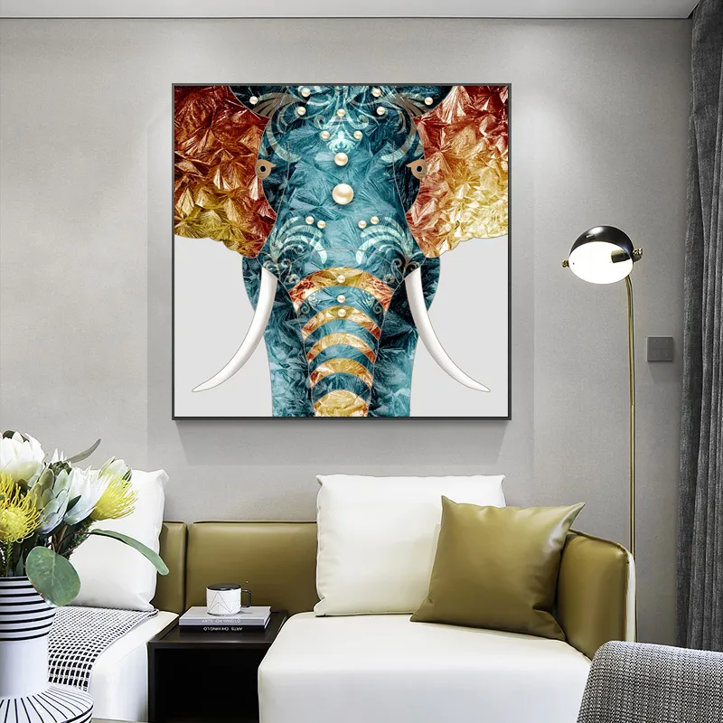 Scandinavia Poster Wall Art Simpatico elefante, Farfalla Mare Tela Pittura Stampe animali soggiorno Arredamento camera dei bambini