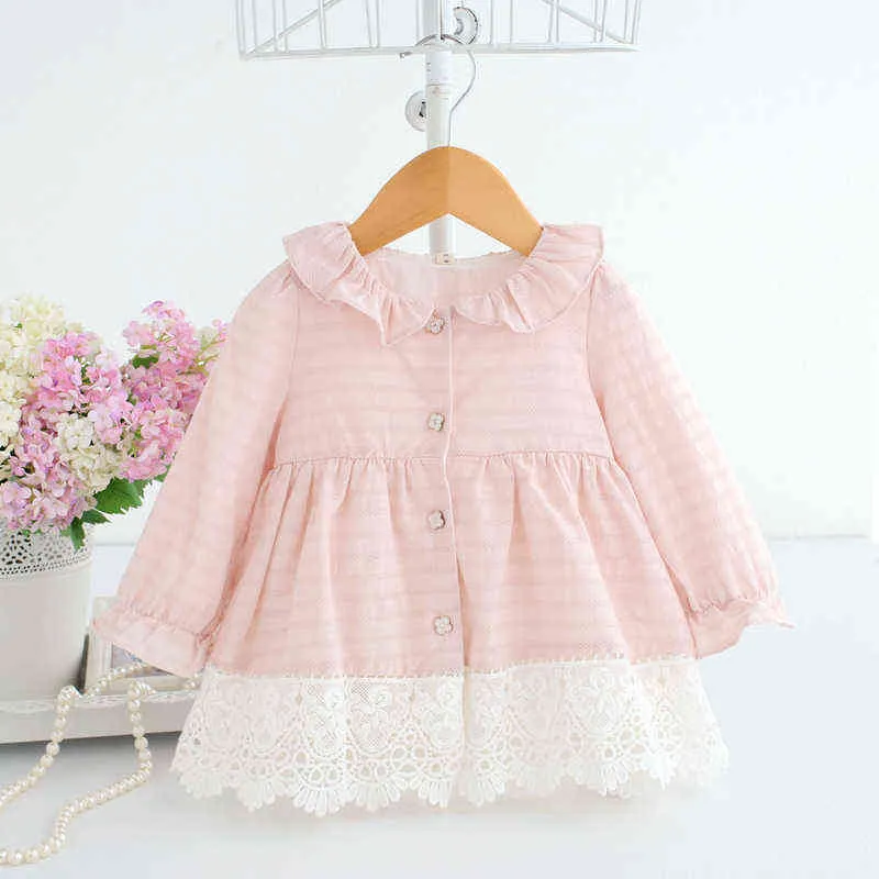 Spring A-line Peter Pan Collar Kids Baby Princess Dress Newborn Infant Baby Girls Party Dresses Baby Clothes 0-2T G1129