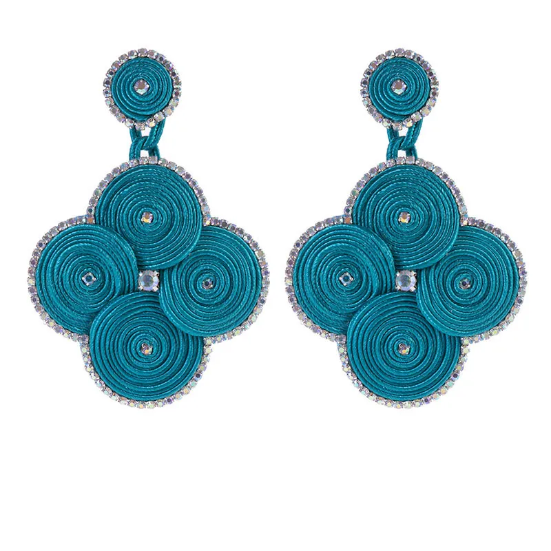 KpacoTa bijoux fantaisie Soutache fait main boucles d'oreilles goutte esthétique boho boucle d'oreille suspendue pour femme 2020 huit couleurs vert gris