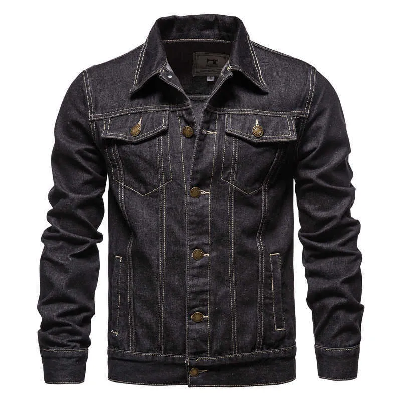 Män Jeans Jackor Ljusblå Denim Jackor Coats Högkvalitativa Män Bomull Slim Denim Coats Nya Spring Mens Casual Jean Coats x0621