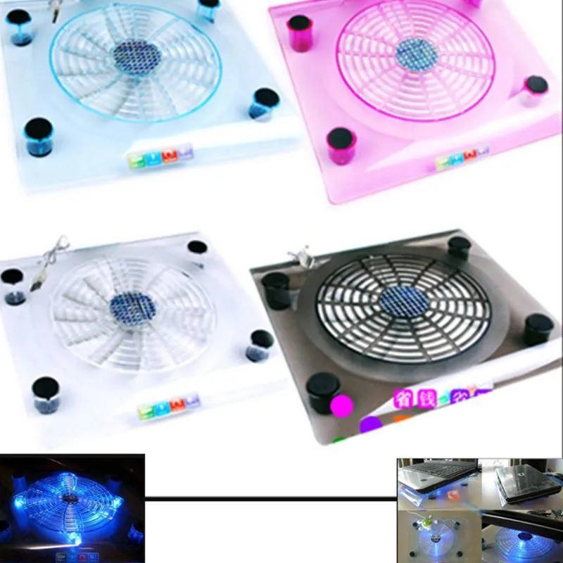 Laptop USB Cooling Big Fan LED Light Cooler Pad Stand 15