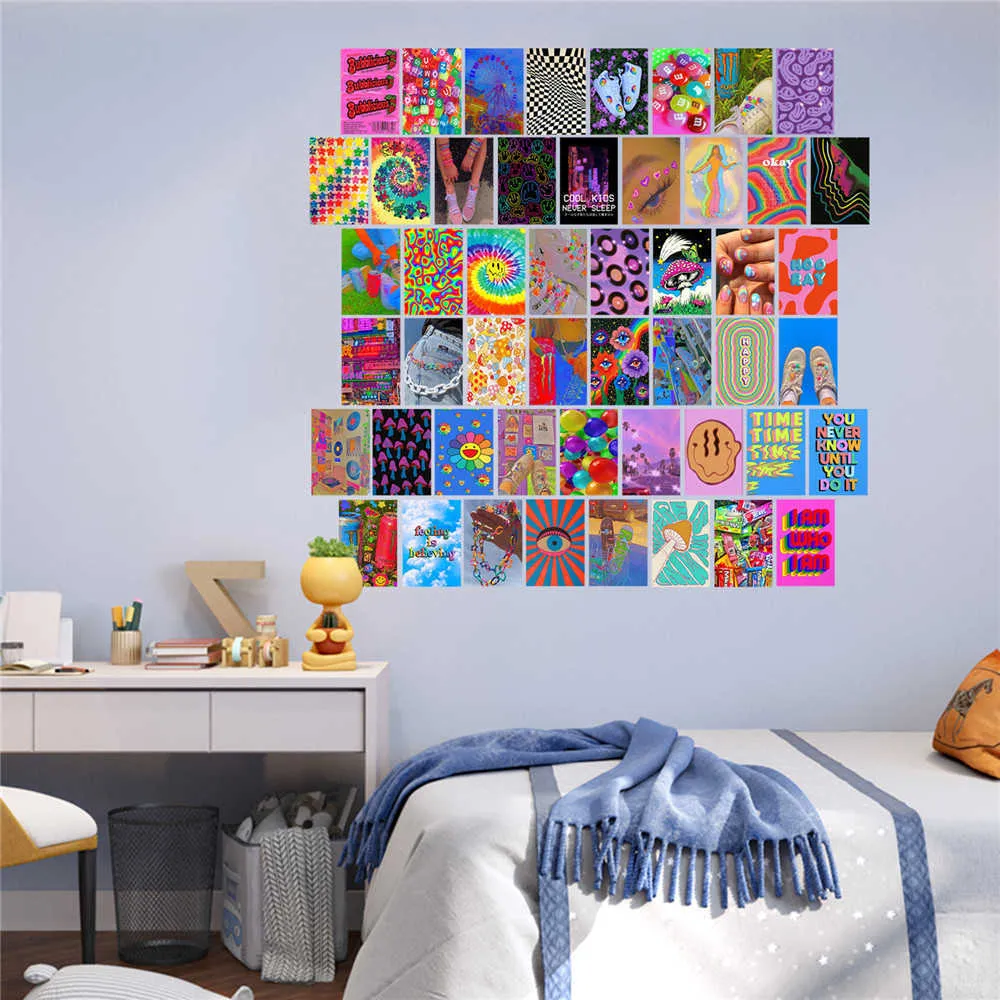 Anime Wall Art Collage Kit Indie Moderne Minimaliste Style Esthétique Photos Affiches Mignon Po Adolescentes Chambre Décor 210929