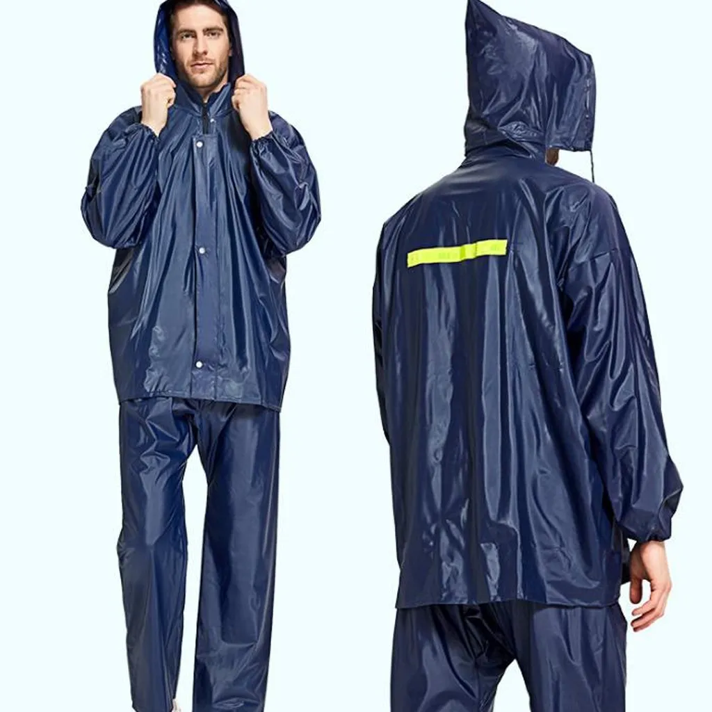Adult Raincoat Rain Suit For Women Waterproof Rainwears Tops Pants Motorcycle Rainwear Men Women Bicycle Raincoats Set 2103203410477
