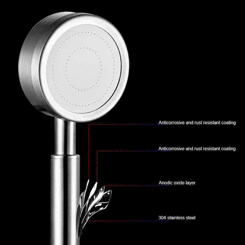 Creative 304 Stainless Steel Shower Head Pressure Rain Shower Spray Nozzle Universal Thread Bathroom Water Saving Rainfall H1209