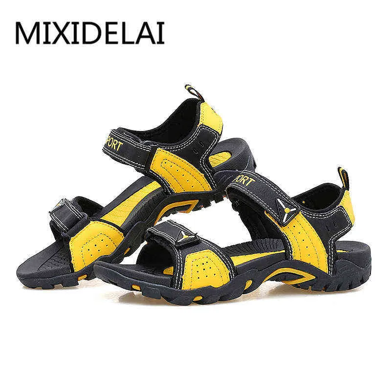샌들 MIXIDELAI 야외 패션 남자 여름 신발 캐주얼 통기성 해변 사파 토스 Masculinos Plus 크기 35-46 220302