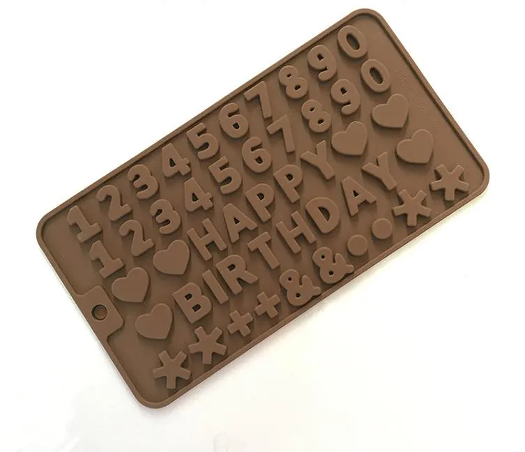 Baking Tools Chocolate Molds with Alphanumeric Symbol Heart Silicone Mold Cake Decoration