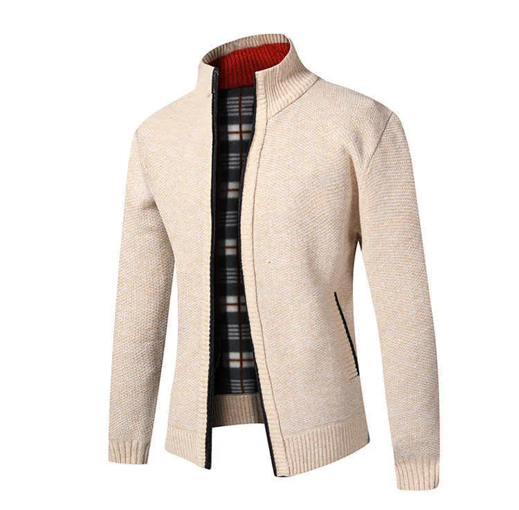 Hommes d'hiver épais affaires pull décontracté manteaux Cardigan hommes Slim Fit tricots vêtements d'extérieur chaud automne pull pull X0621