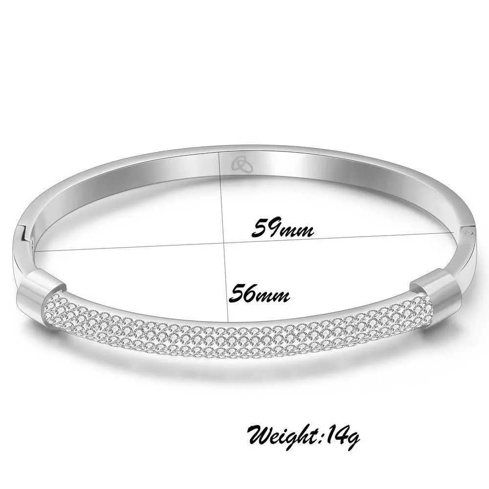 Bracelets de luxe en cristal exquis pour femme Bracelet cadeau coréen en acier inoxydable de haute qualité Accessoires de mode en gros Q0719