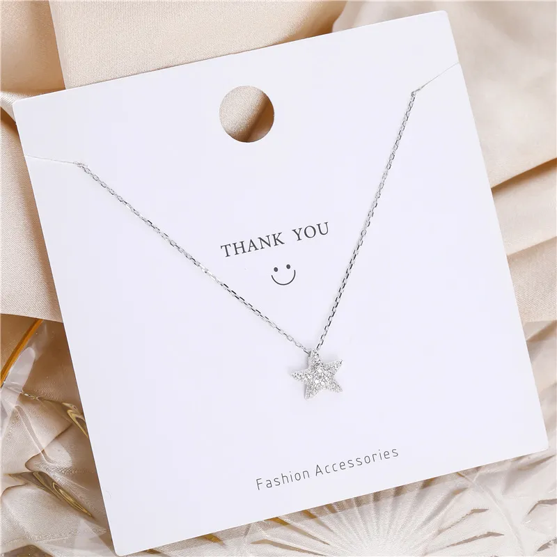Collier pendentif étoile diamant TN16 pour femmes colliers de bijoux en argent 925