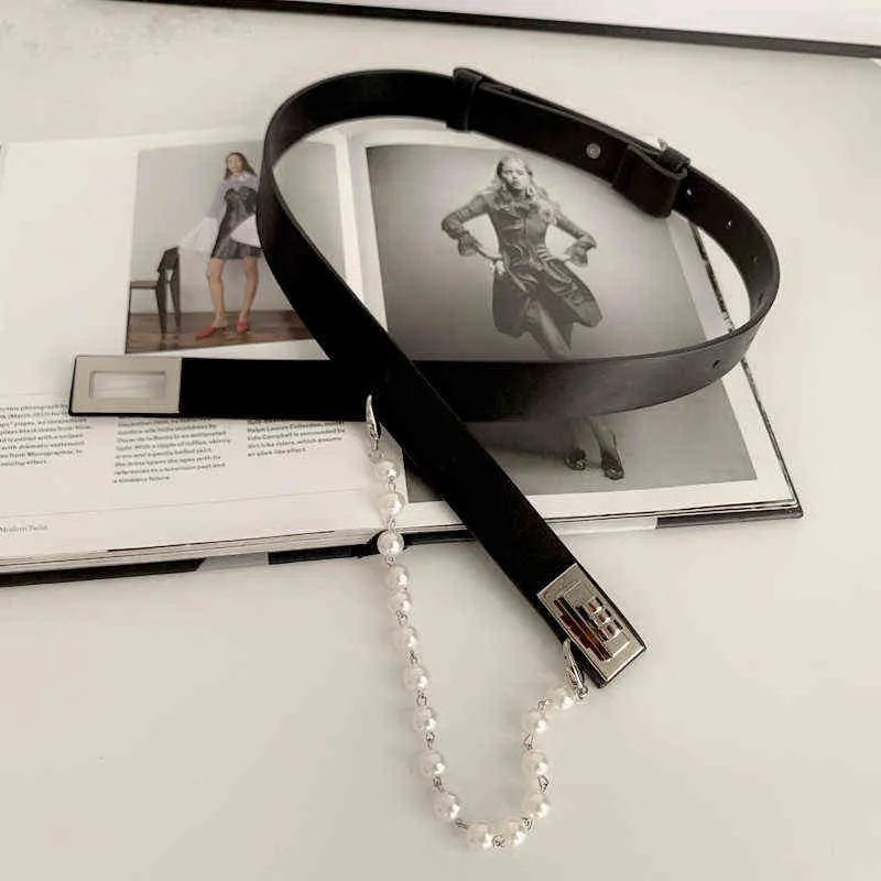 Regolare le cinghie le donne nappa perla cintura in argento croce fibbia cintura di alta qualità in cuoio solido ecopelle cummerbunds cappotto G220301