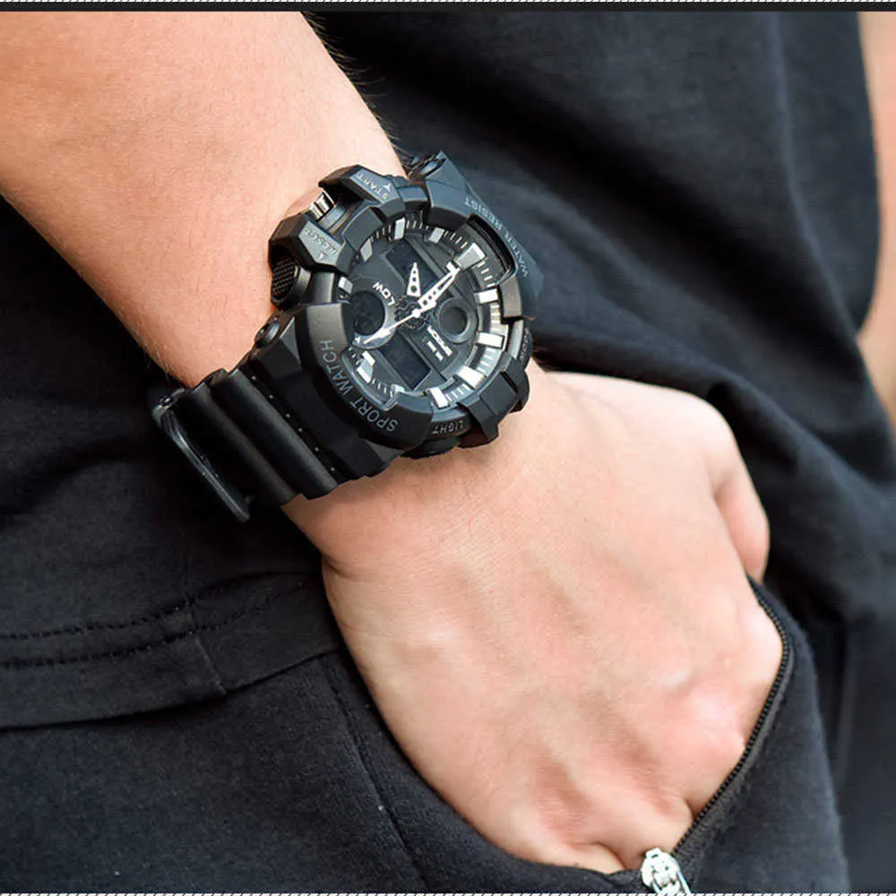 SANDA Mannen Horloges Wit G stijl Sport Horloge LED Digitale Waterdichte Casual Horloge S THOCK Mannelijke Klok relogios masculino Horloge Man X0278c