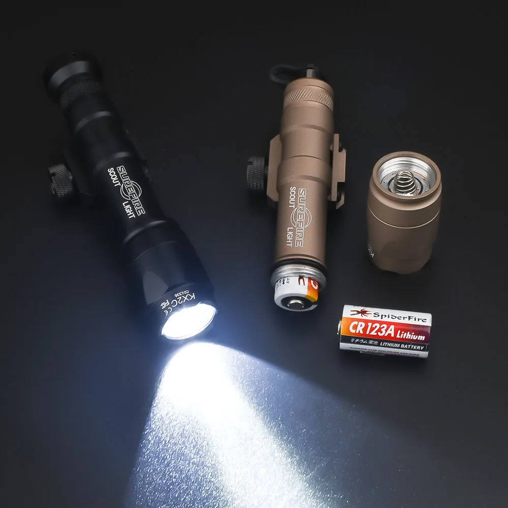 Airsoft Surefir M600 M600c Light في الهواء الطلق الصيد البندقية التكتيكية الكشفية 340lumens مصباح يدوي FIT 20mm Picatinny Rail 210322235713204