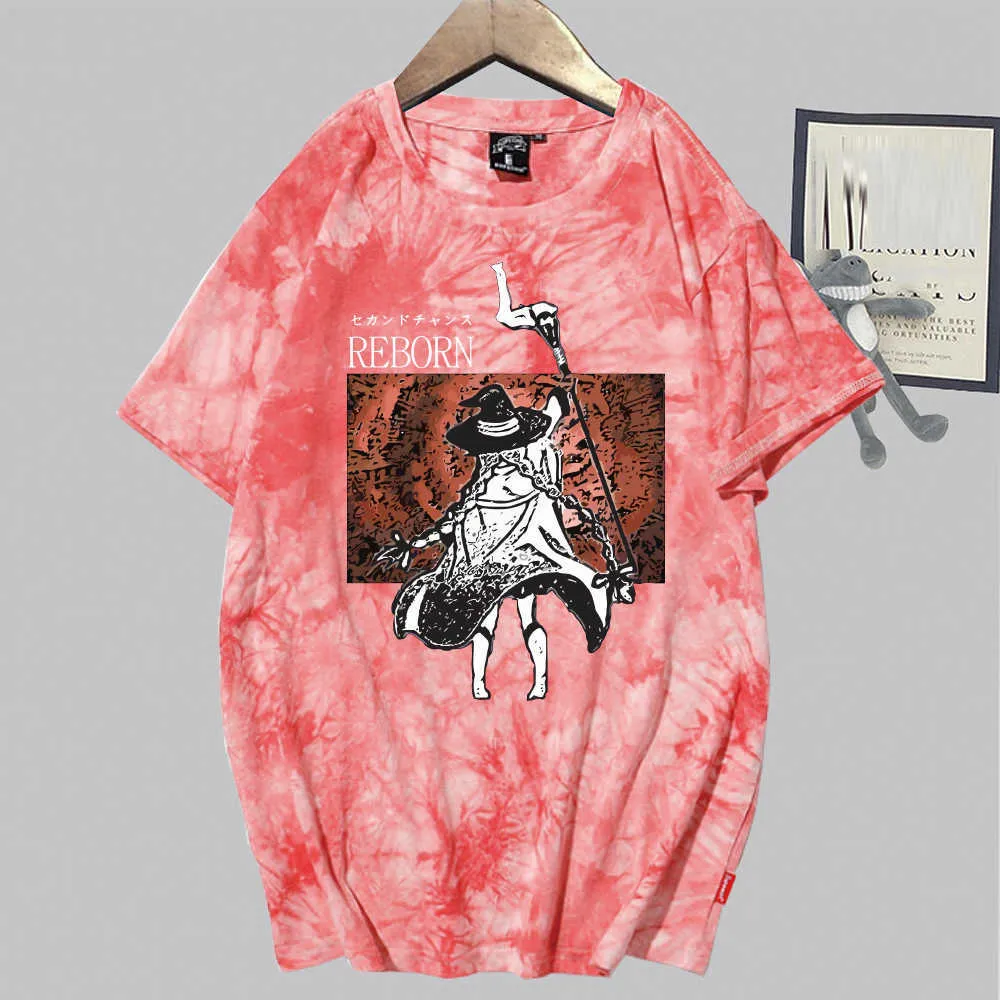 Mushoku Tensei T-shirt Stampa Moda Manica corta Girocollo Tie Dye Anime Top Y0809