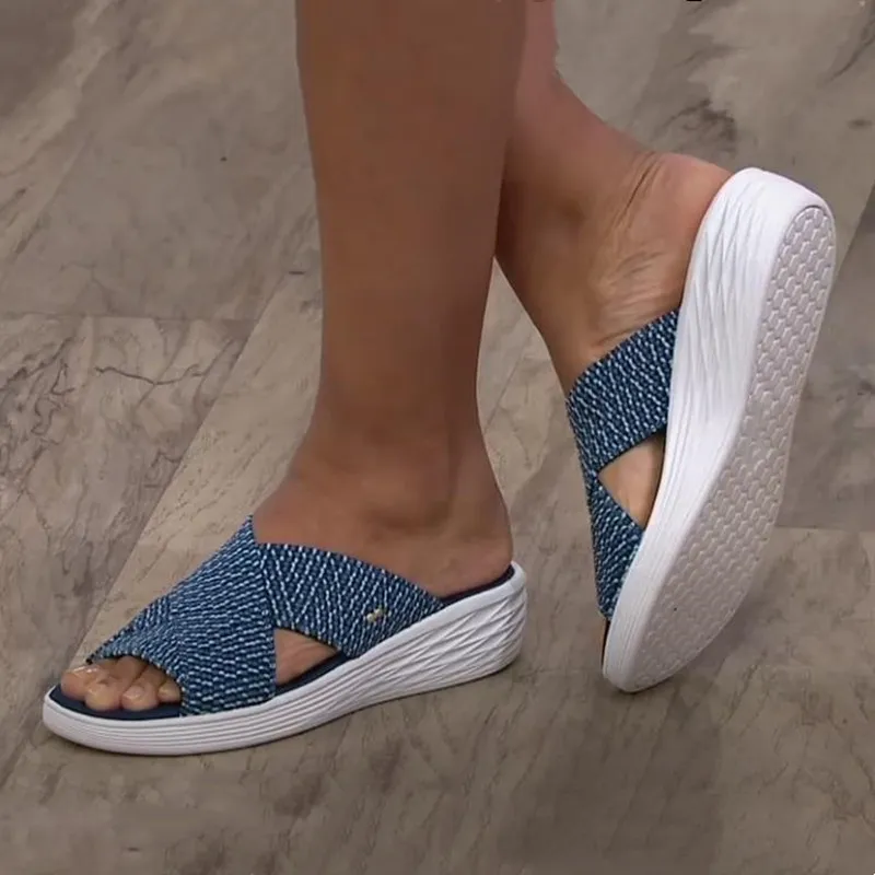 Slippers Women Shoes Sandals Casual Plataforma Mulher039S Slides Solid Comfort Flats Plus Size Cross Summer 2021 Ladies de praia Slip7085011