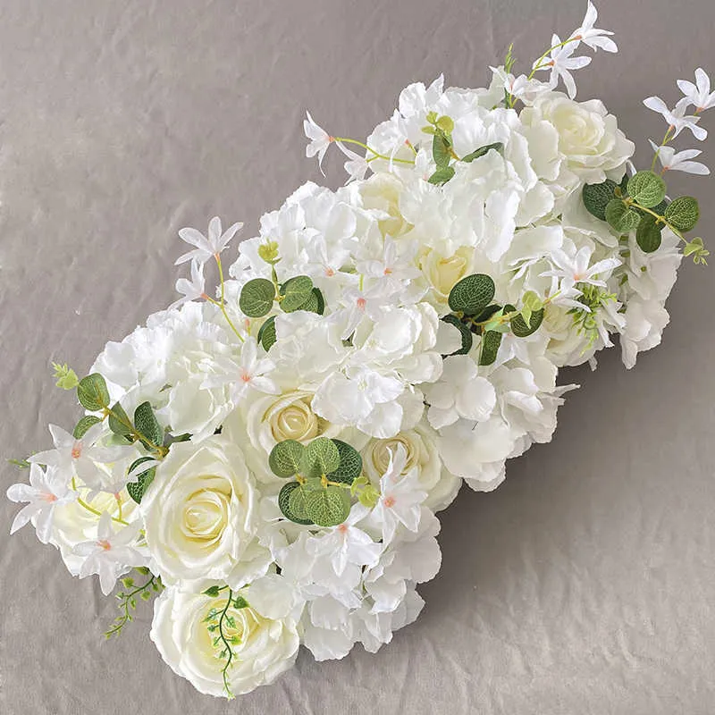 Artificielle Pivoine Rose Hortensia Rangée Fond De Mariage Faux Fleur Décoration Murale DIY Combinaison Mariage Arc Arrangement 210925