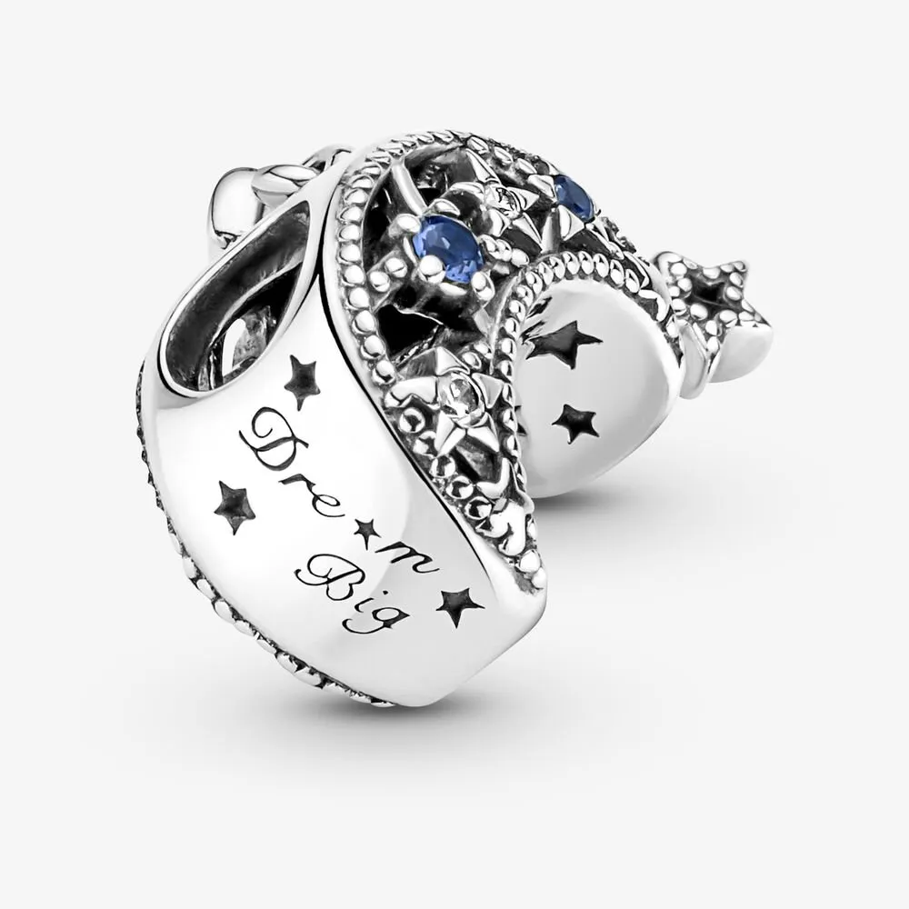 Encantos de la luna creciente de la estrella se ajustan a la pulsera europea original del encanto de las mujeres de la moda del compromiso de la boda joyería de plata esterlina 925 Acce245C